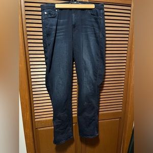 7 for all mankind straight leg dark blue jeans